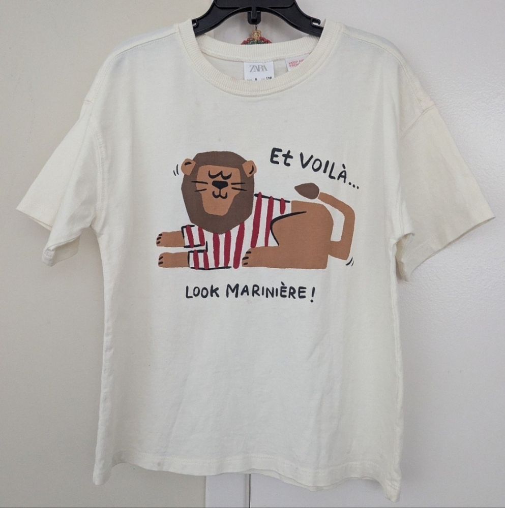 Zara boys size 6 French lion t-shirt